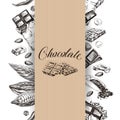 Chocolate hand drawn retro vector wrapping design