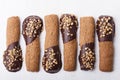 Chocolate and hazelnut cookie sticks Royalty Free Stock Photo