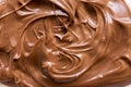 Chocolate hazelnut spread on plate.  Close up and background Royalty Free Stock Photo