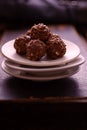 Chocolate and hazelnut truffles Royalty Free Stock Photo