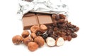 Chocolate, hazelnuts and some raisins