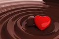 Chocolate heart in hot chocolate