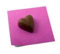 Chocolate heart note Royalty Free Stock Photo