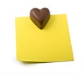 Chocolate heart note Royalty Free Stock Photo