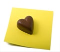 Chocolate heart note Royalty Free Stock Photo