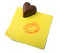 Chocolate heart note Royalty Free Stock Photo