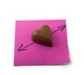Chocolate heart note Royalty Free Stock Photo