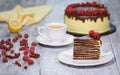Chocolate honey layer cake Medovik Royalty Free Stock Photo