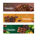 Chocolate Horizontal Banners Royalty Free Stock Photo