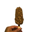 Chocolate ice cream with almonds on a stick isolated Royalty Free Stock Photo