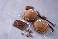 Chocolate ice cream ball