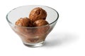 Chocolate Ice-cream balls in transparent glass Royalty Free Stock Photo