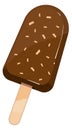 Chocolate ice cream bar. Cartoon sweet summer dessert