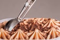 Chocolate ice cream being scooped up Royalty Free Stock Photo