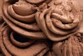 Chocolate ice cream close-up. Texture of ice cream. Royalty Free Stock Photo