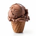 Chocolate Ice Cream Cone Melting On White Balckground Royalty Free Stock Photo