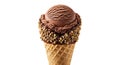 Chocolate ice cream cone with nuts image Royalty Free Stock Photo