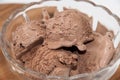 Chocolate ice cream in a crystal bowl Royalty Free Stock Photo