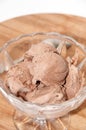 Chocolate ice cream in a crystal bowl Royalty Free Stock Photo