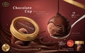 Chocolate ice cream cup ads Royalty Free Stock Photo