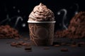 Delicious Chocolate ice cream cup mock up, AI Generate