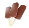 Chocolate ice cream on a white background Royalty Free Stock Photo