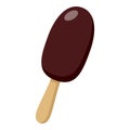 Chocolate Ice Cream Flat Icon on White Royalty Free Stock Photo