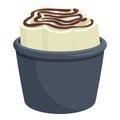 Chocolate ice cream food icon cartoon vector. Fried roll dish