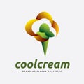 Chocolate Ice Cream and Frozen Dessert Logo Royalty Free Stock Photo