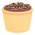 Chocolate ice cream icon cartoon vector. Dish food