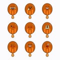 chocolate ice cream icon set vector emoticon Royalty Free Stock Photo