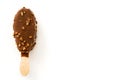 Chocolate ice cream popsicle isolated on white background. Royalty Free Stock Photo