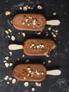 Chocolate ice cream popsicles