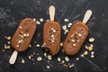 Chocolate ice cream popsicles
