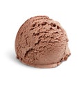 Chocolate ice cream scoop on white, clipping path Royalty Free Stock Photo