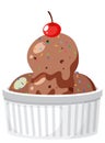 Chocolate ice cream simple cartoon
