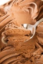Chocolate ice cream and spoon