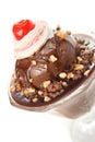 Chocolate ice cream sundae dessert Royalty Free Stock Photo
