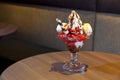 Chocolate Ice Cream Sundae in Parfait Glass Royalty Free Stock Photo