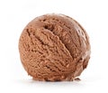 Chocolate ice cream on white background