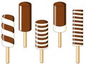 Chocolate ice-cream on a wooden stick