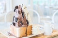 chocolate ice shave with bread