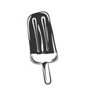 Chocolate Icecream on a stick. Vector Illustration.