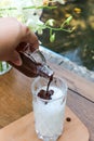Chocolate or iced cocoa ,iced chocolate Royalty Free Stock Photo