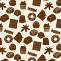 chocolate icon set vector seamless pattern background Royalty Free Stock Photo