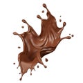 Chocolate isolated splashes wave. 3D render illustration Clipping path Royalty Free Stock Photo