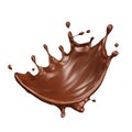 Chocolate isolated splashes wave. 3D render illustration Clipping path Royalty Free Stock Photo