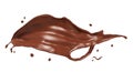 Chocolate isolated splashes wave. 3D render illustration Clipping path Royalty Free Stock Photo