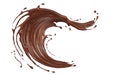 Chocolate isolated splashes wave. 3D render illustration Royalty Free Stock Photo
