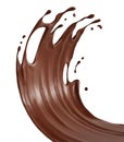 Chocolate isolated splashes wave. 3D render illustration Royalty Free Stock Photo